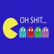 Shirt pacman shit happen bleu pour homme et femme