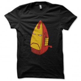 Shirt iron man parodie fer à repasser couleurs ironman en noir pour homme et femme