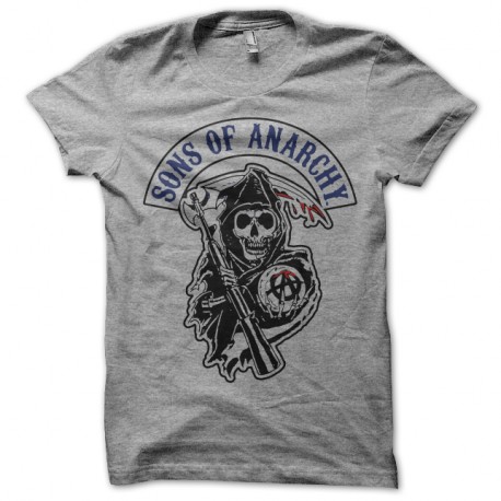 Shirt sons of anarchy logo mort couleur gris chiné pour homme et femme