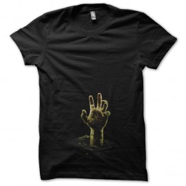 Shirt Zombie main réveil noir pour homme et femme