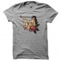Shirt Pin up zombie gris pour homme et femme