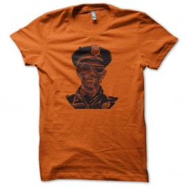 Shirt policier zombie orange pour homme et femme