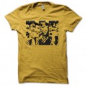 Shirt personnages japonais bandes verticales jaune pour homme et femme