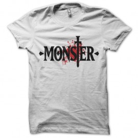 Shirt manga monster logo Naoki Urasawa rouge sur blanc pour homme et femme
