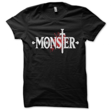 Shirt manga monster logo Naoki Urasawa rouge sur noir pour homme et femme