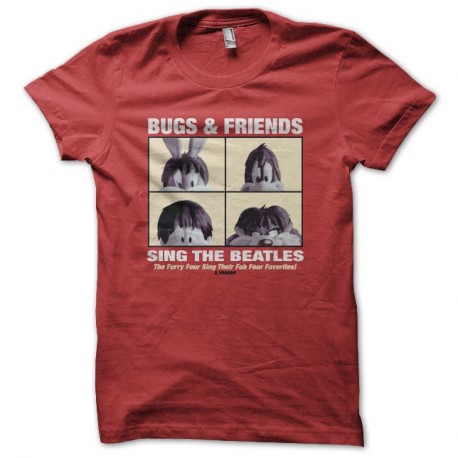 Shirt Bugs et ses amis parodie Beatles rouge pour homme et femme