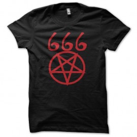Shirt 666 pentagramme noir pour homme et femme