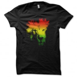 Shirt lion rasta reggae noir pour homme et femme