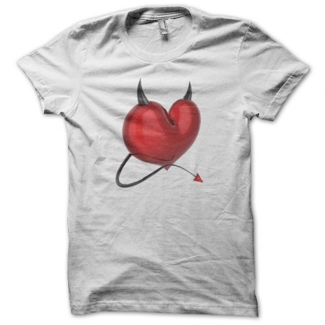 Shirt Coeur démoniaque blanc pour homme et femme