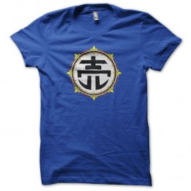 Shirt One Piece symbole japonais enchères d'humains bleu pour homme et femme