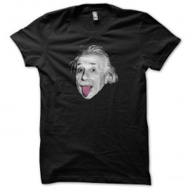 Shirt Albert Einstein langue rose noir pour homme et femme