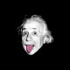 Shirt Albert Einstein langue rose noir pour homme et femme