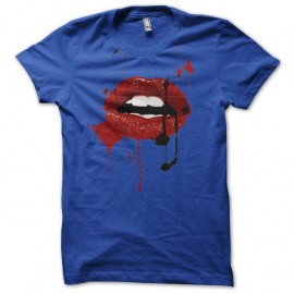 Shirt Super lips Rock N' Roll Street Fighting Club bleu pour homme et femme