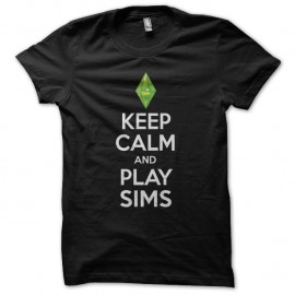 Shirt Keep Calm and play Sims noir pour homme et femme