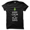 Shirt Keep Calm and play Sims noir pour homme et femme