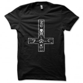 Shirt Croix inversée satanique noir pour homme et femme