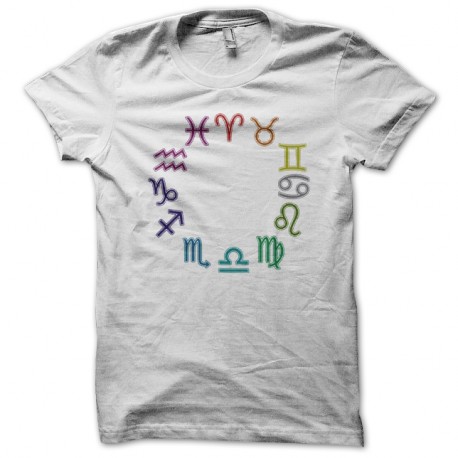 Shirt signes astrologiques blanc pour homme et femme