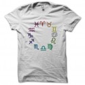 Shirt signes astrologiques blanc pour homme et femme