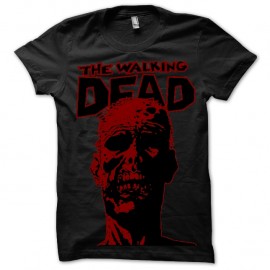 Shirt The Walking Dead visage rouge sur noir pour homme et femme