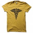 Shirt caducée symbole jaune pour homme et femme