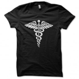 Shirt caducée symbole noir pour homme et femme