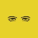 Shirt manga yeux perplexes jaune pour homme et femme