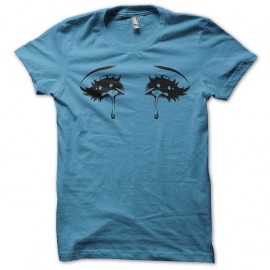 Shirt manga yeux larmes de tristesse turquoise pour homme et femme