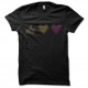 Shirt J'aime avec des coeurs parodie facebook noir pour homme et femme