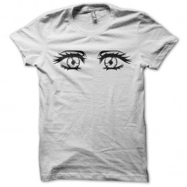 Shirt manga yeux contemplatifs blanc pour homme et femme