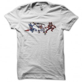 Shirt Samurai Pizza Cats blanc pour homme et femme