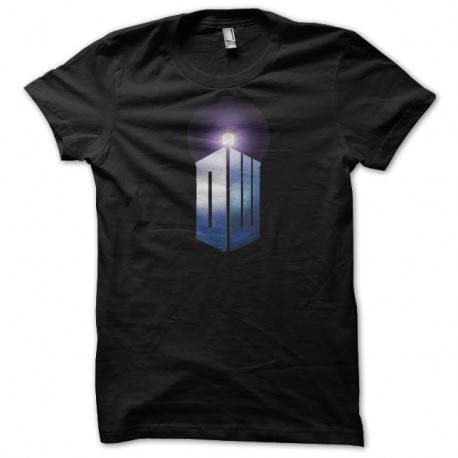 Shirt Doctor Who logo halo noir pour homme et femme