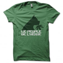 Shirt Le peuple de l'herbe chien cannabis vert pour homme et femme
