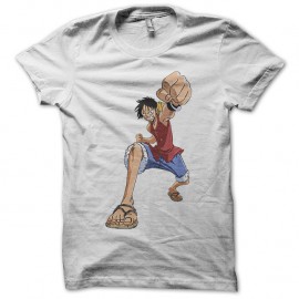 Shirt ONE PIECE Luffy super punch blanc pour homme et femme
