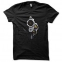 Shirt smiley dans le flingue noir pour homme et femme