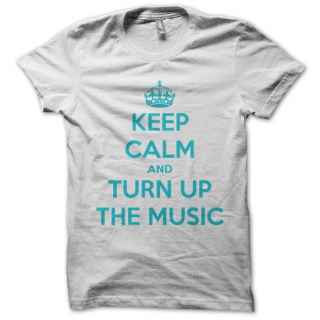 T-shirt keep calm and turn up the music Chris Brown blanc