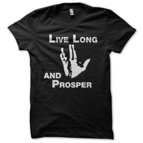 Shirt Star Trek Live Long and Prosper noir pour homme et femme