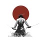 Shirt Samurai et soleil rouge en blanc pour homme et femme