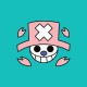 Shirt One Piece Chopper jolly roger turquoise pour homme et femme