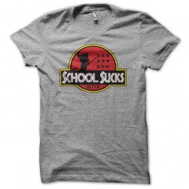 Shirt School sucks bitch parodie Jurassik Park gris pour homme et femme
