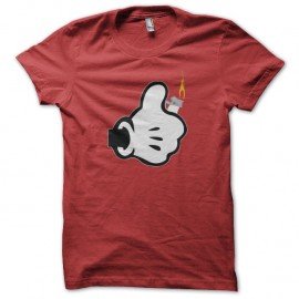 Shirt Main de Mickey avec un briquet rouge pour homme et femme
