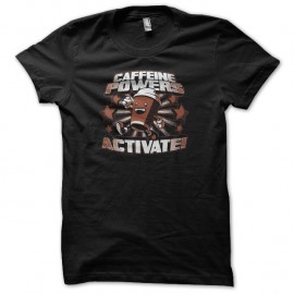 Shirt Caffeine powers activate noir pour homme et femme