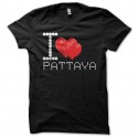 Shirt i love pattaya j'aime pattaya noir pour homme et femme