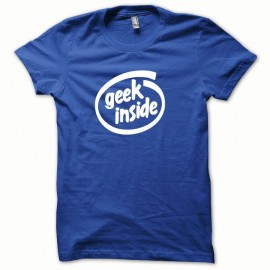 Shirt GEEK Inside blanc/bleu royal pour homme et femme
