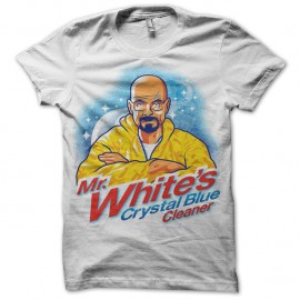 Shirt M. White crystal blue cleaner parodie M. Propre blanc pour homme et femme