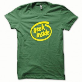 Shirt GEEK Inside jaune/vert bouteille pour homme et femme