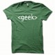 Shirt GEEK blanc/vert bouteille pour homme et femme