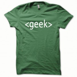 Shirt GEEK blanc/vert bouteille pour homme et femme