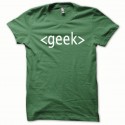Shirt GEEK blanc/vert bouteille pour homme et femme
