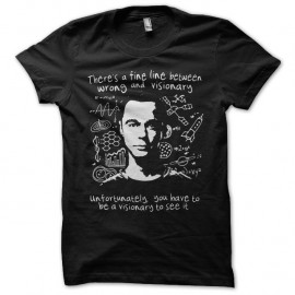 Shirt Big Bang Visionary Sheldon Cooper noir pour homme et femme