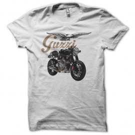 Shirt Guzzi moto blanc pour homme et femme